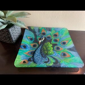 Peacock colorful decor plate